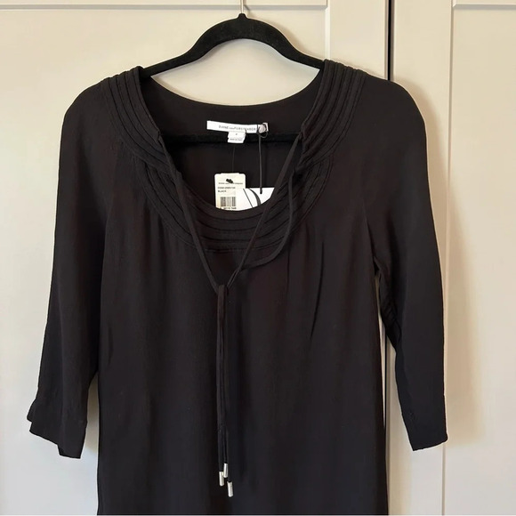 NWT Diane von Furstenberg Black Parlian Shift Dress Size 4 - Picture 3 of 7
